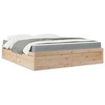 ZNTS Bed with Mattress 180x200 cm Super King Solid Wood Pine 3281925