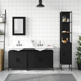 4 Piece Bathroom Furniture Set Black Engineered Wood 3214810