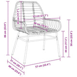 Garden Dining Set 7 pcs Black Poly Rattan 3380846
