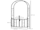 Outdoor Garden with Double Gates, Metal Garden Arbor for Climbing Plants, Roses, Vines, Wedding T3398P318831