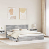 Storage Bed Grey Sonoma 180 x 200 cm Engineered Wood 3408436