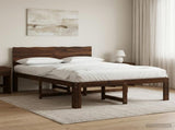 Double Bed Frame with Headboard ROSTOCK Dark Brown 160 x 200 cm 3405452