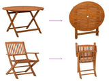 Outdoor Furniture Set 5 pcs Natural Solid Eucalyptus Wood 3422833