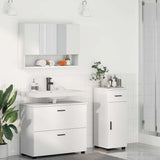 Bathroom Furniture Set 3 pcs White Engineered Wood and Metal 3393033