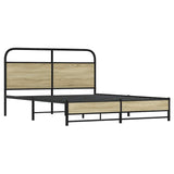 Bed Frame without Mattress 150x200 cm King Size Sonoma Oak Engineered Wood 4100430