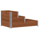 3-Tier Raised Bed Brown 120x80 cm Solid Wood Pine 4010312