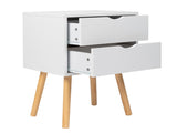 40*30*60cm Simple And Modern White Cabinet, Wood Color Legs, MDF Spray Paint, High Legs, Two 81927349