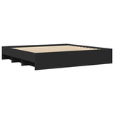 Bed Frame Black Engineered wood King Bed Frame Rectangular 3295633