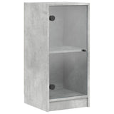 Side Cabinet with Glass Doors Concrete Grey 35x37x75.5 cm 836402