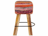 Bar Stool 2 pcs Multicolour 44 x 33 x 74 cm Real Leather 42042128