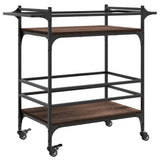 Kitchen Trolley Brown Oak 82x40x78.5 cm Engineered Wood 842365