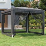 Party Tent with 4 Mesh Sidewalls Anthracite 3x3 m HDPE 319229
