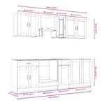 ZNTS 8 Piece Kitchen Cabinet Set Kalmar White Engineered Wood 3314841