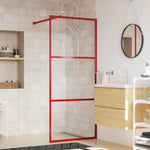 Walk-in Shower Wall with Clear ESG Glass Red 80x195 cm 154934