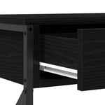 ZNTS Console Table Black Oak 100x28x75 cm Engineered Wood & Steel 863529
