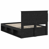 Bed Frame with Headboard Black 120 x 190 cm Solid Pine Wood 3410113