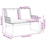 Garden Dining Set 3 pcs Black and Anthracite Poly rattan, steel 42010352