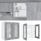 Hanging Glass Cabinet Lyon Grey Sonoma 60x31x60 cm Engineered Wood 815121