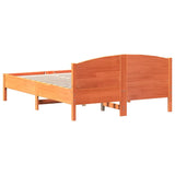 Bed Frame without Mattress Wax Brown 135x190 cm Double Solid Wood Pine 842609