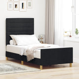ZNTS Black Fabric Bed Frame 80x200 cm 3344608
