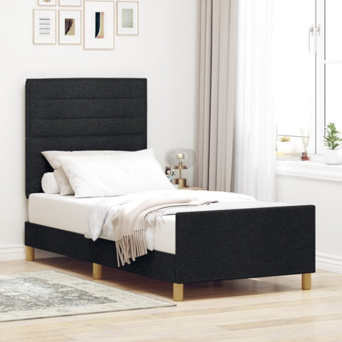 ZNTS Black Fabric Bed Frame 80x200 cm 3344608