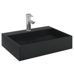 Wash Basin 50x38x11 cm Mineral Cast/Marble Cast Matt Black 155979