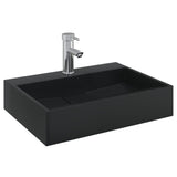 Wash Basin 50x38x11 cm Mineral Cast/Marble Cast Matt Black 155979