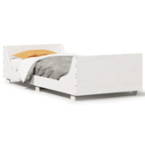 Bed Frame without Mattress White 100x200 cm Solid Wood Pine 850774