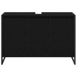 Bathroom Cabinet Black Oak 90 x 30 x 60 cm Engineered Wood 886480
