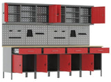 Work Cabinet with Drawer 10 pcs Red Engineered Wood and Steel 3321485