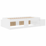 Storage Bed Frame White 244 x 118 x 53.5 cm Engineered wood 3335565