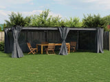 Gazebo with Curtains Anthracite 6x3 m Steel 4003921