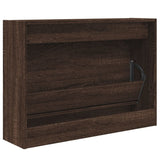 Shoe Cabinet Brown Oak 80x21x57 cm Engineered Wood 839916