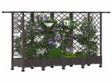 Raised Bed with Trellis and Roof Brown 202.5 x 40 x 127 cm PP 3423160