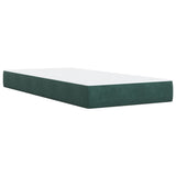 Box Spring Bed with Mattress Dark Green 100x200 cm Velvet 3286231