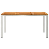 Dining Table 150x90x75 cm Solid Teak Wood and Stainless Steel 42006188