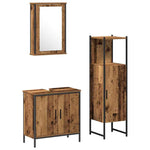 Bathroom Furniture Set with Door 3 pcs Brown 33 x 33 x 120.5 cm 3332552