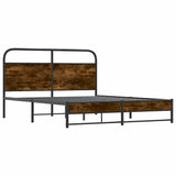 Bed Frame Without Mattress 150x200 cm Smoked Oak Engineered Wood 4100376