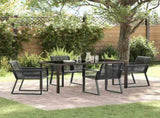 Garden Dining Set 5 pcs Black Powder-Coated Steel 3379313