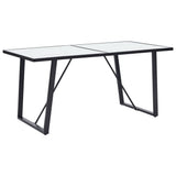Dining Table White 160x80x75 cm Tempered Glass 281553