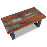 ZNTS Coffee Table Teak Resin 100x50 cm 243467