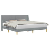 Bed Frame with Headboard Light Grey 180 x 200 cm Fabric 42027378