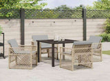 Garden Dining Set 5 pcs Beige Poly Rattan 3380641