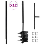 Ground Drill with Handle 250 mm with Extension Tube 12 m Steel 3059408