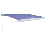 Manual Cassette Awning 350x250 cm Blue and White 3052671