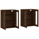 Wall Mounted Cabinets 2 pcs Brown Oak Engineered Wood 3197960