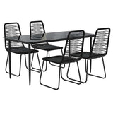 5 Piece Garden Dining Set Black 3156508