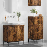 Bathroom Furniture Set with Drawer with Shelf 2 pcs Smoked Oak 3393098