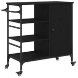 Kitchen Trolley Black Oak 87.5 x 39 x 84.5 cm Engineered Wood 871665