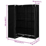282449 Corner Wardrobe Black 130x87x169 cm